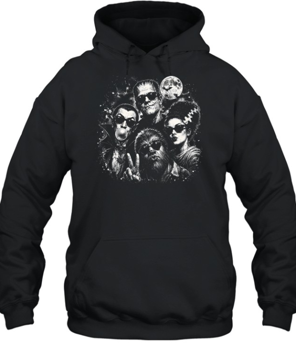 Cool Universal Monsters In Sunglasses Selfie Washed Unisex Hoodie