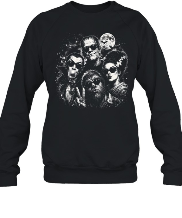 Cool Universal Monsters In Sunglasses Selfie Washed Unisex Sweatshirt