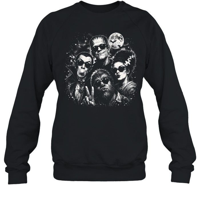 Cool Universal Monsters In Sunglasses Selfie Washed Unisex Sweatshirt Cool Universal Monsters In Sunglasses Selfie Washed Unisex Sweatshirt
