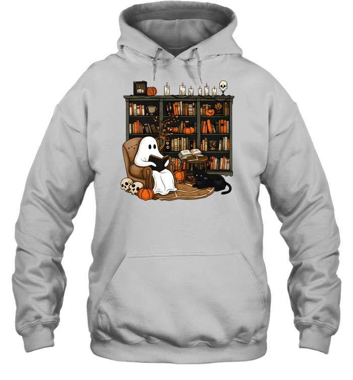 Cozy Bookworm Ghost Reading Books In Library Halloween Unisex Hoodie Cozy Bookworm Ghost Reading Books In Library Halloween Unisex Hoodie