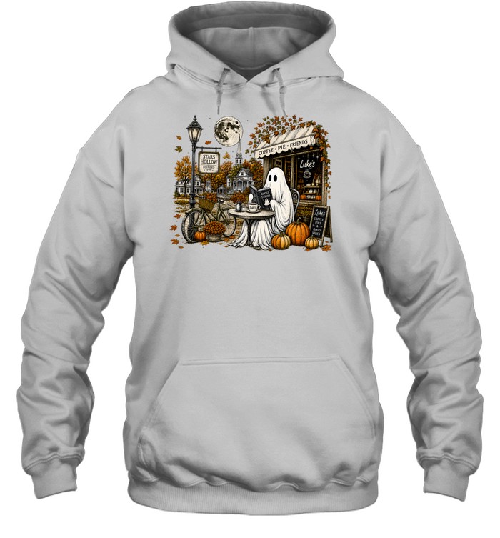 cozy ghost reading book in stars hollow luke's diner autumn shirt Unisex Hoodie cozy ghost reading book in stars hollow luke's diner autumn shirt Unisex Hoodie