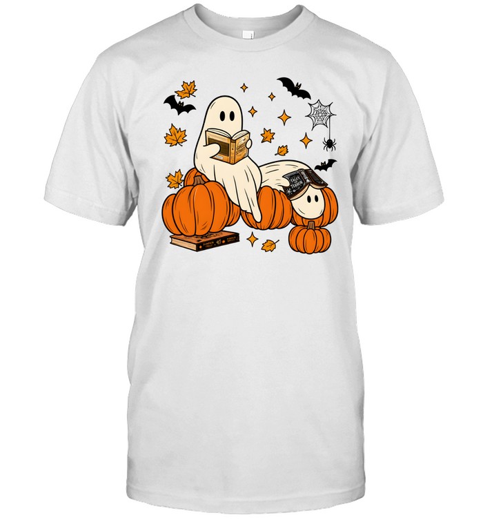 Cozy Reading Ghosts On Pumpkins Fantasy Book Lover Classic Men's T-shirt Cozy Reading Ghosts On Pumpkins Fantasy Book Lover Classic Men's T-shirt