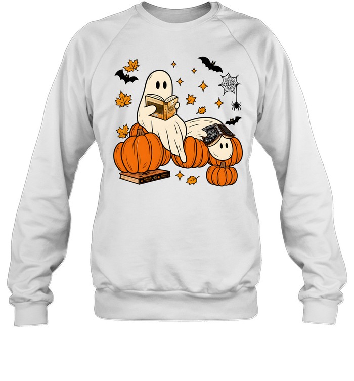 Cozy Reading Ghosts On Pumpkins Fantasy Book Lover Unisex Sweatshirt Cozy Reading Ghosts On Pumpkins Fantasy Book Lover Unisex Sweatshirt