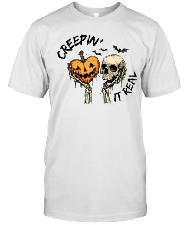 Creepy Skeleton Pumpkin Skull Halloween  Classic Men's T-shirt