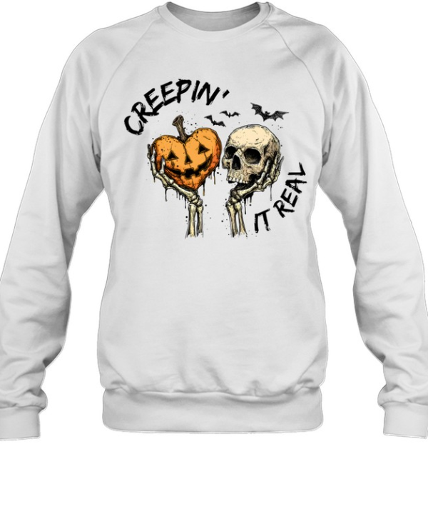 Creepy Skeleton Pumpkin Skull Halloween Unisex Sweatshirt