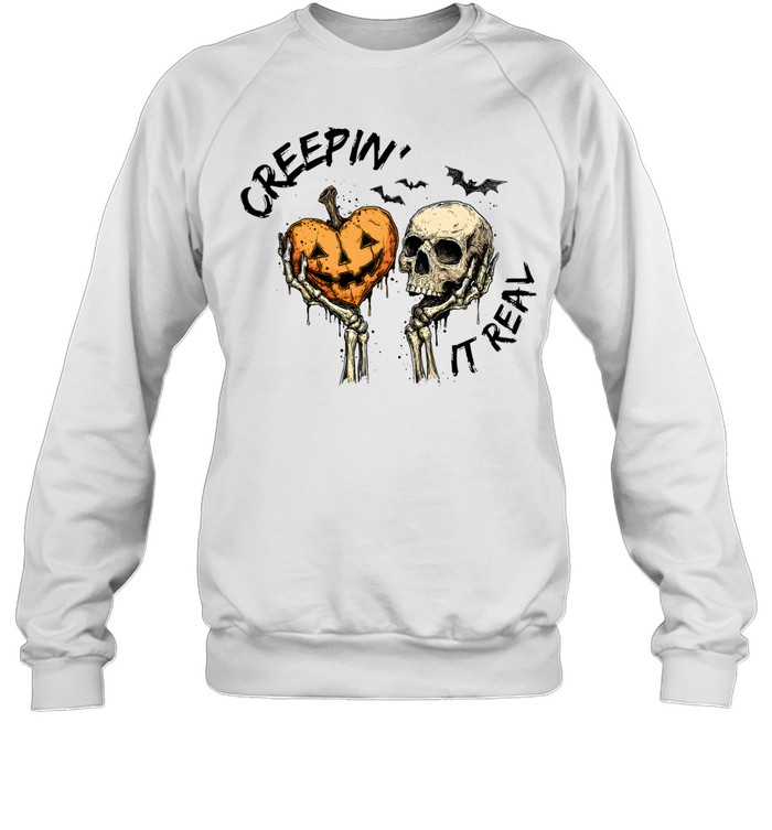 Creepy Skeleton Pumpkin Skull Halloween Unisex Sweatshirt Creepy Skeleton Pumpkin Skull Halloween Unisex Sweatshirt
