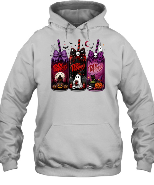 Dr Pepper Halloween Cans Ghost Witch Spooky Graphic  Unisex Hoodie