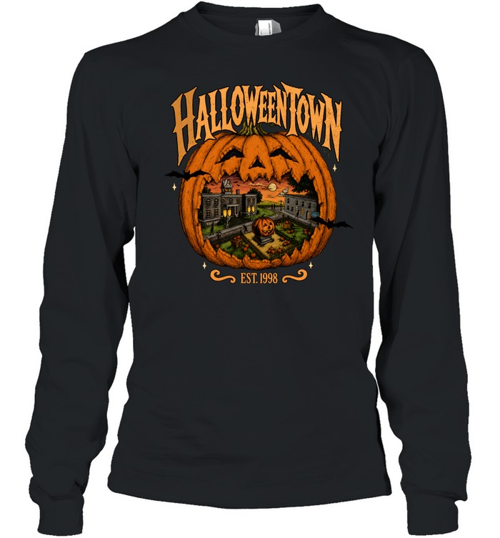 Halloweentown Est 1998 Giant Pumpkin Town Square Portal Long Sleeved T-shirt