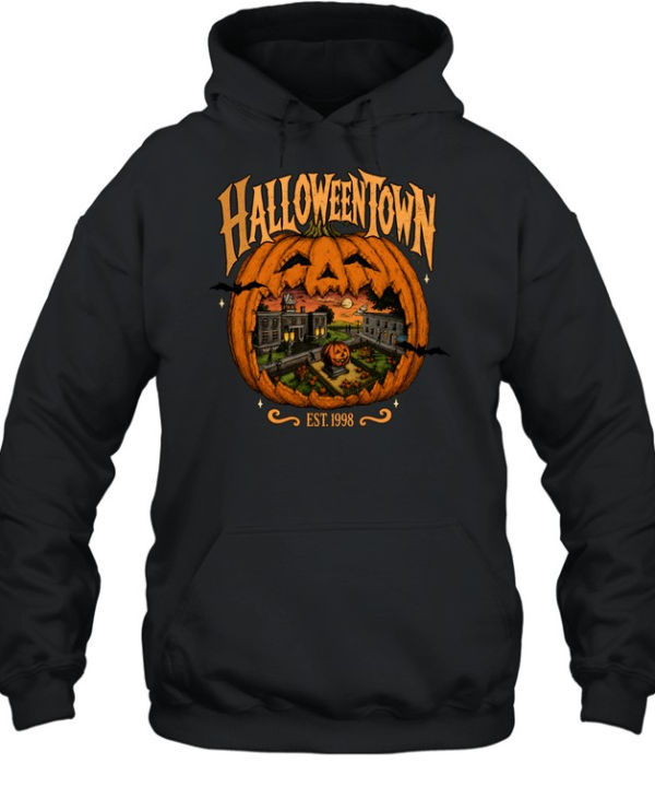 Halloweentown Est 1998 Giant Pumpkin Town Square Portal Unisex Hoodie