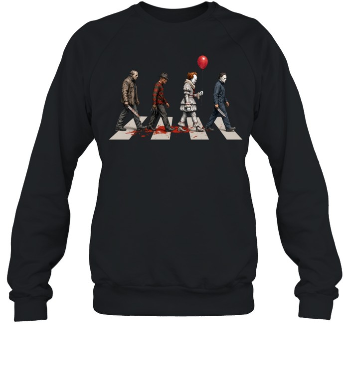 Horror Movie Abbey Road Parody Slasher Walking Crosswalk Unisex Sweatshirt Horror Movie Abbey Road Parody Slasher Walking Crosswalk Unisex Sweatshirt