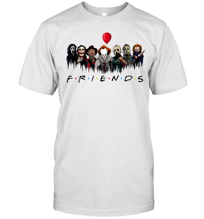 Horror Movie Characters Friends Parody Halloween Classic Men's T-shirt Horror Movie Characters Friends Parody Halloween Classic Men's T-shirt