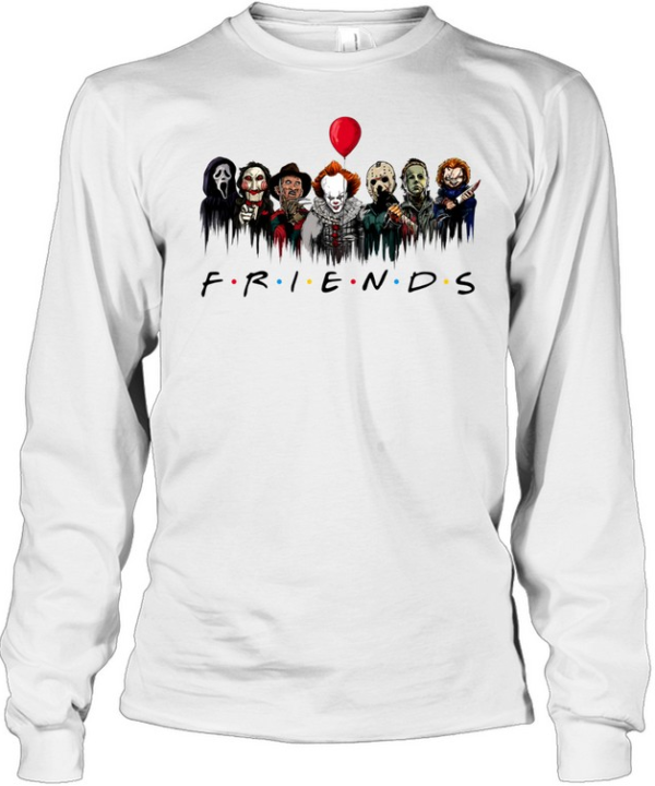 Horror Movie Characters Friends Parody Halloween Long Sleeved T-shirt