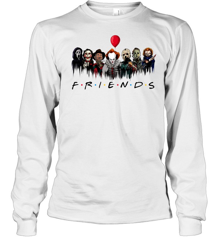 Horror Movie Characters Friends Parody Halloween Long Sleeved T-shirt