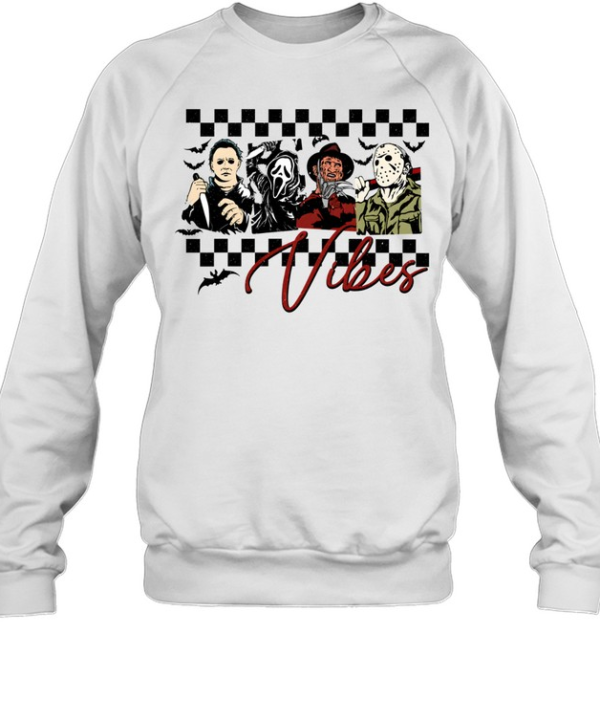 Horror Movie Vibes Slasher Squad Michael Myers Jason Ghostface Freddy  Unisex Sweatshirt