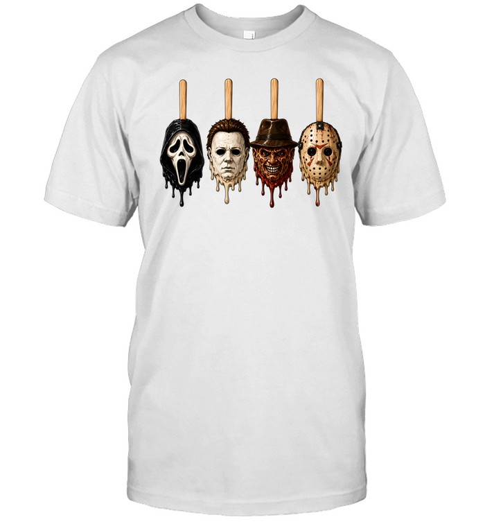 Horror Slasher Popsicles Freddy Jason Michael Ghostface Classic Men's T-shirt Horror Slasher Popsicles Freddy Jason Michael Ghostface Classic Men's T-shirt