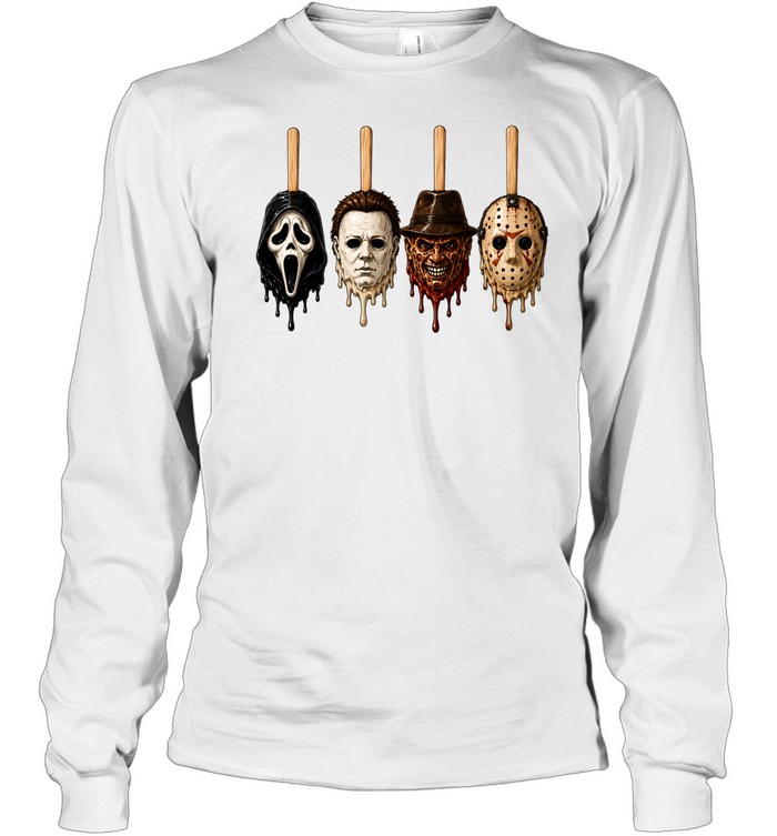 Horror Slasher Popsicles Freddy Jason Michael Ghostface Long Sleeved T-shirt