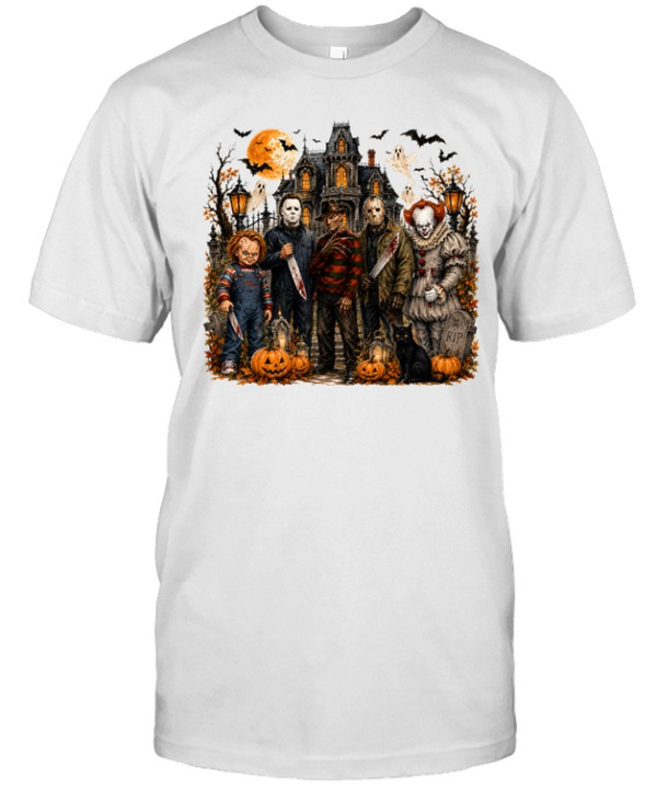Horror Slasher Squad Haunted House Halloween Graphic  Classic Men's T-shirt