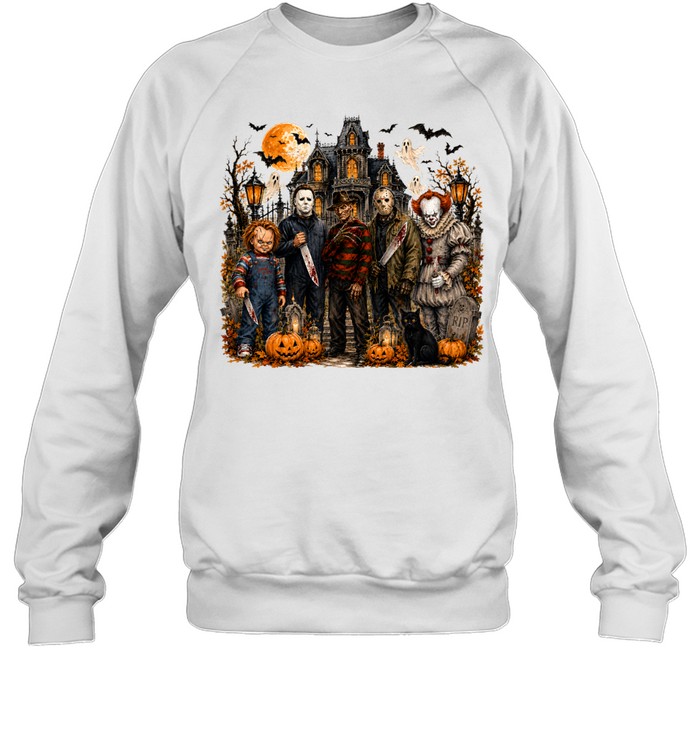 Horror Slasher Squad Haunted House Halloween Graphic Unisex Sweatshirt Horror Slasher Squad Haunted House Halloween Graphic Unisex Sweatshirt