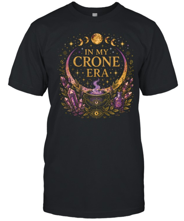 In My Crone Era Celestial Amethyst Crystals Moon Classic Men's T-shirt