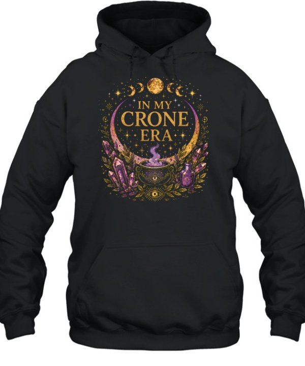 In My Crone Era Celestial Amethyst Crystals Moon Unisex Hoodie