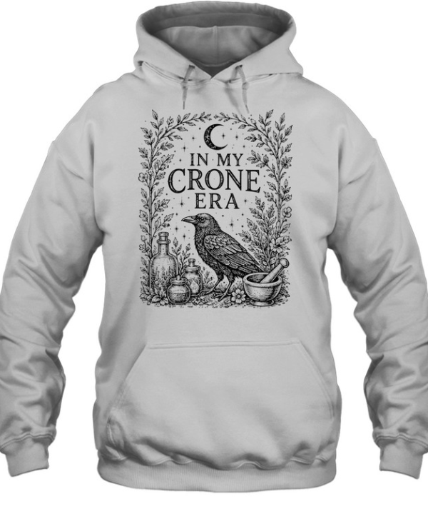 In My Crone Era Vintage Raven Apothecary Botanical Sage Unisex Hoodie