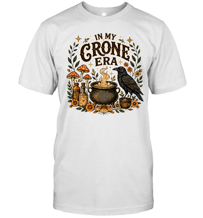In My Crone Era Vintage Witchy Cauldron Raven Terracotta Classic Men's T-shirt In My Crone Era Vintage Witchy Cauldron Raven Terracotta Classic Men's T-shirt