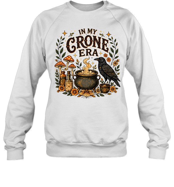 In My Crone Era Vintage Witchy Cauldron Raven Terracotta Unisex Sweatshirt In My Crone Era Vintage Witchy Cauldron Raven Terracotta Unisex Sweatshirt
