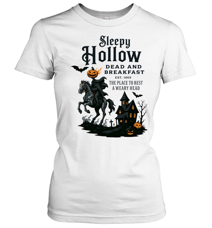 Just Waiting For Halloween Skeleton Drinking Coffee Pumpkin Tee Classic Women's T-shirt