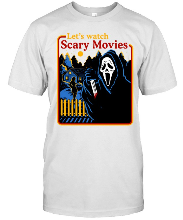 Let's Watch Scary Movies Ghostface Scream Halloween Classic Men's T-shirt