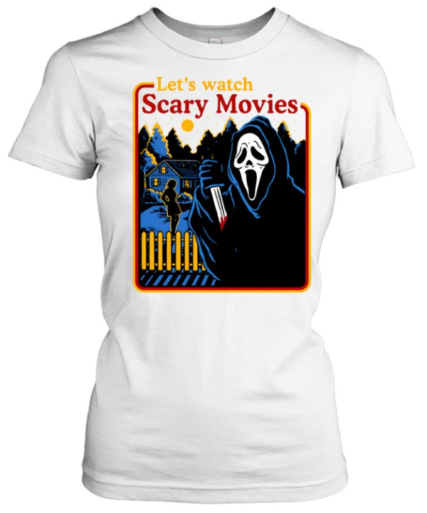 Let's Watch Scary Movies Ghostface Scream Halloween  Classic Women's T-shirt