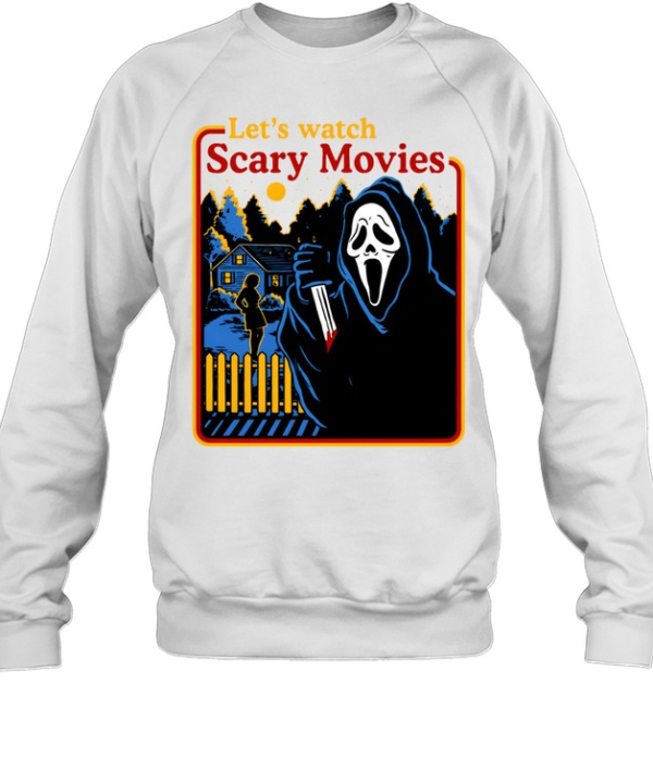 Let's Watch Scary Movies Ghostface Scream Halloween  Unisex Sweatshirt