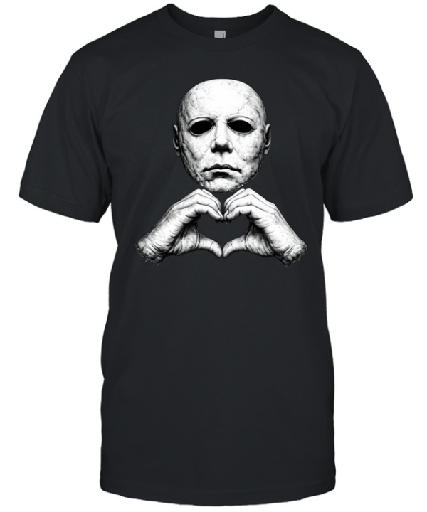 Michael Myers Heart Hands Funny Halloween Slasher Graphic Classic Men's T-shirt