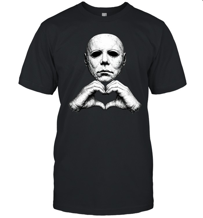 Michael Myers Heart Hands Funny Halloween Slasher Graphic Classic Men's T-shirt Michael Myers Heart Hands Funny Halloween Slasher Graphic Classic Men's T-shirt