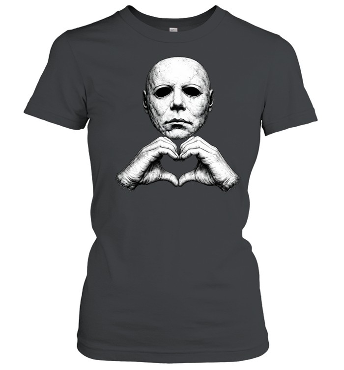 Michael Myers Heart Hands Funny Halloween Slasher Graphic Classic Women's T-shirt
