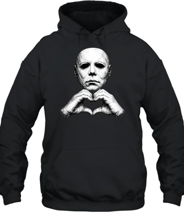 Michael Myers Heart Hands Funny Halloween Slasher Graphic Unisex Hoodie