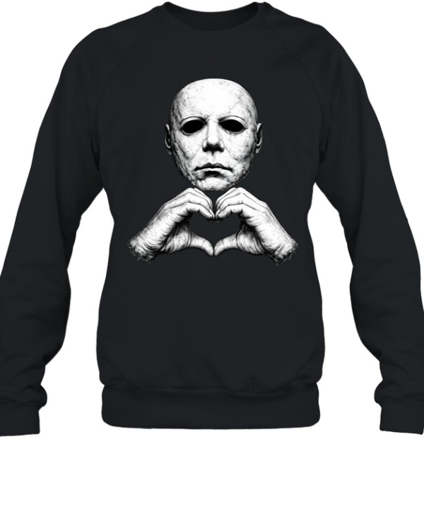 Michael Myers Heart Hands Funny Halloween Slasher Graphic Unisex Sweatshirt