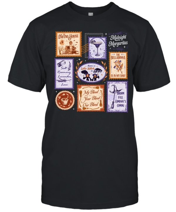 Practical Magic Stamps Owens House Midnight Margaritas Halloween  Classic Men's T-shirt