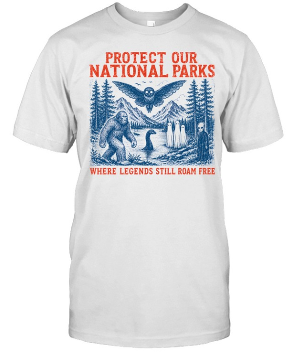Protect Our National Parks Bigfoot Cryptid Legends Graphic  Classic Men's T-shirt