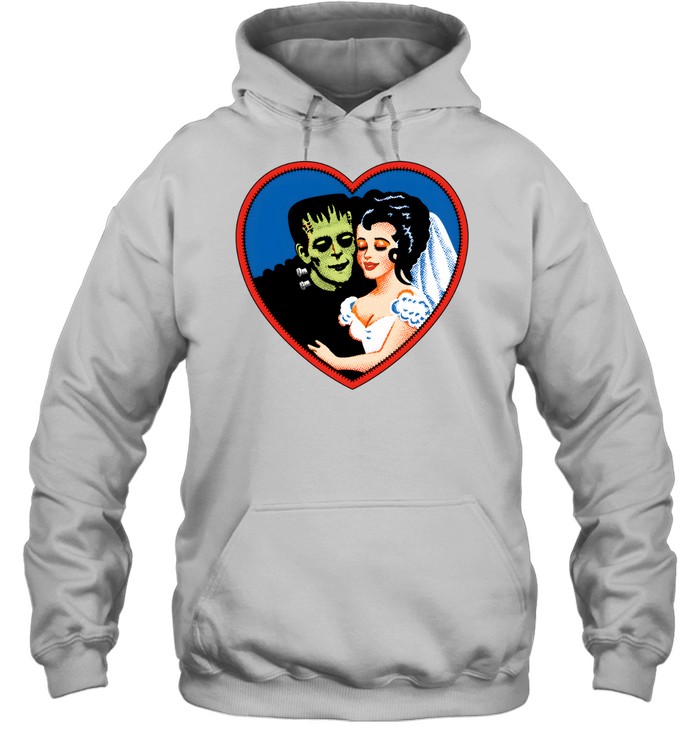 Retro Frankenstein Monster Couple Heart Graphic Tee Unisex Hoodie Retro Frankenstein Monster Couple Heart Graphic Tee Unisex Hoodie
