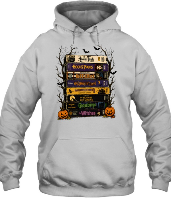 Retro Halloween VHS Tapes Stack Spooky Movies  Unisex Hoodie