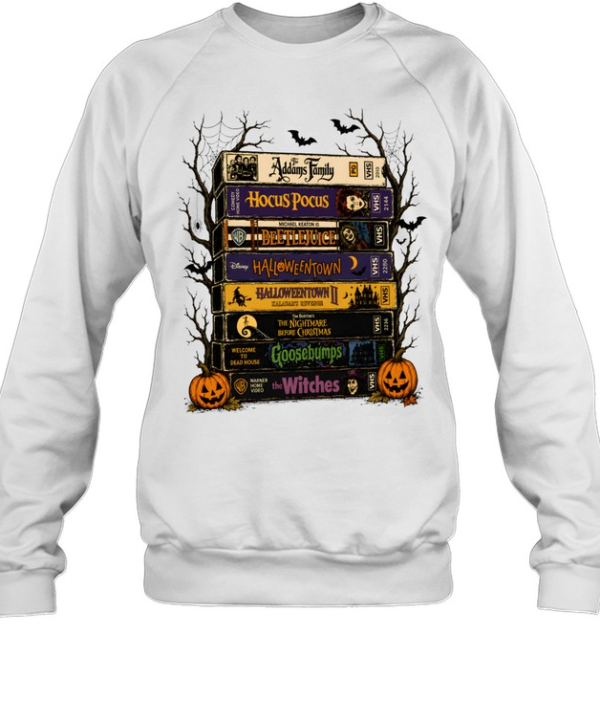 Retro Halloween VHS Tapes Stack Spooky Movies  Unisex Sweatshirt