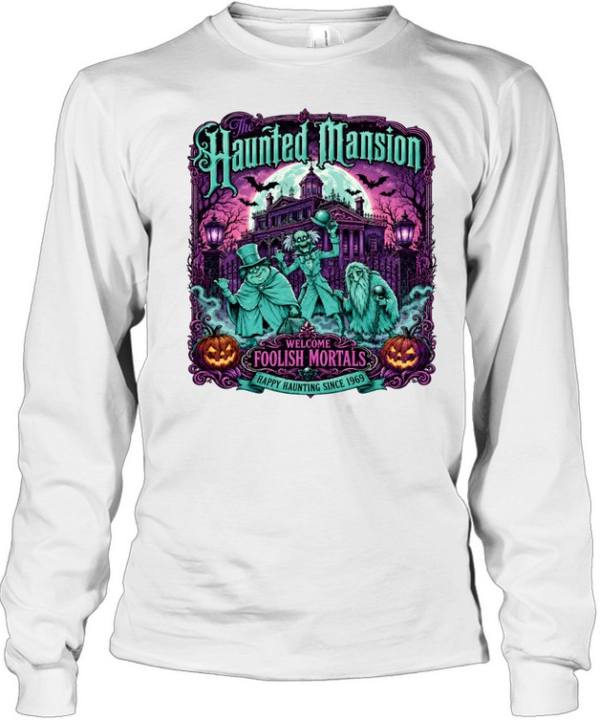 Retro The Haunted Mansion Halloween Long Sleeved T-shirt
