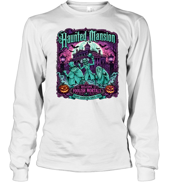 Retro The Haunted Mansion Halloween Long Sleeved T-shirt