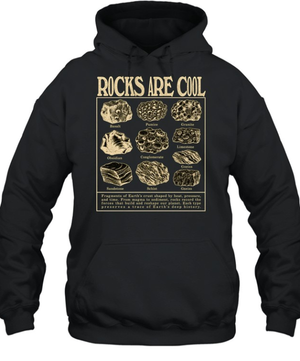 Rocks Are Cool Vintage Geology Field Guide Chart Unisex Hoodie