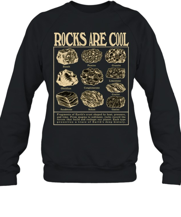 Rocks Are Cool Vintage Geology Field Guide Chart Unisex Sweatshirt