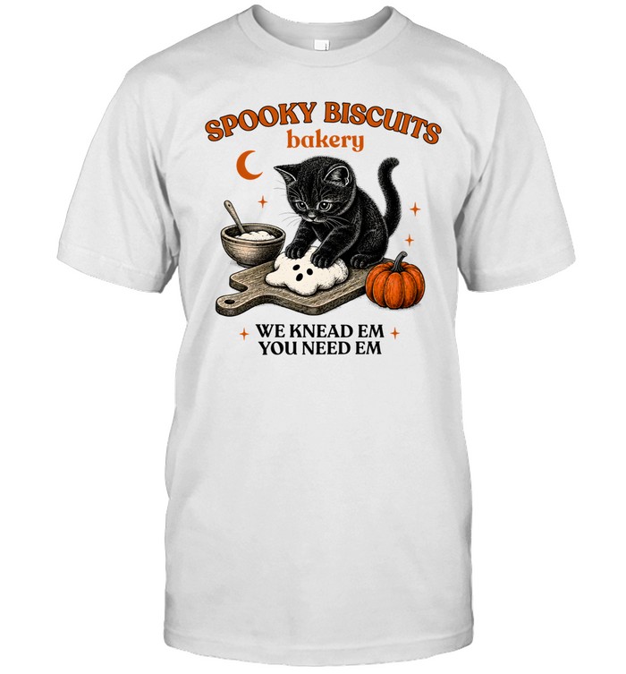 Spooky Biscuits Bakery Black Cat Kneading Ghost Dough Classic Men's T-shirt Spooky Biscuits Bakery Black Cat Kneading Ghost Dough Classic Men's T-shirt