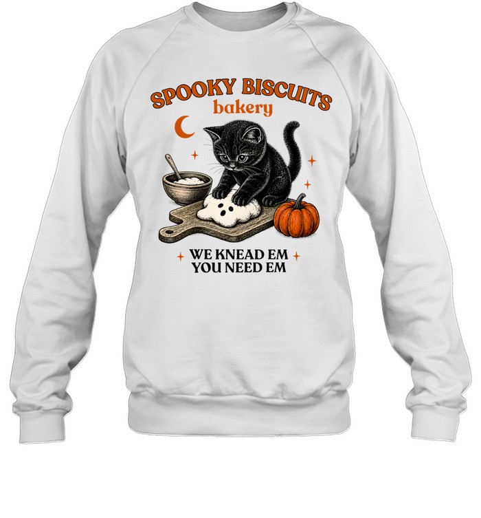 Spooky Biscuits Bakery Black Cat Kneading Ghost Dough Unisex Sweatshirt Spooky Biscuits Bakery Black Cat Kneading Ghost Dough Unisex Sweatshirt