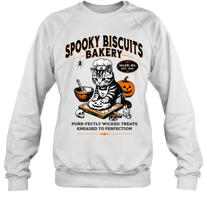 Spooky Biscuits Bakery Cat Kneading Dough Halloween Unisex Sweatshirt Spooky Biscuits Bakery Cat Kneading Dough Halloween Unisex Sweatshirt
