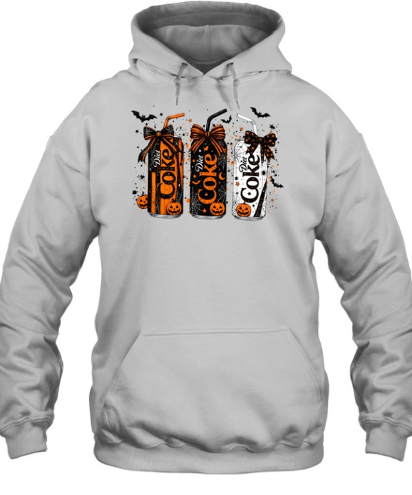 Spooky Diet Soda Cans Halloween Bows Graphic  Unisex Hoodie