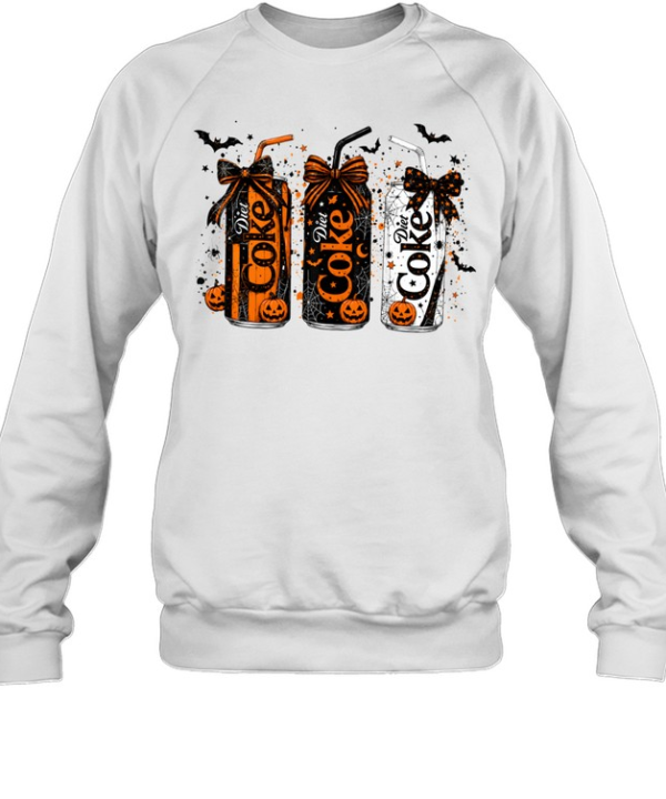 Spooky Diet Soda Cans Halloween Bows Graphic  Unisex Sweatshirt